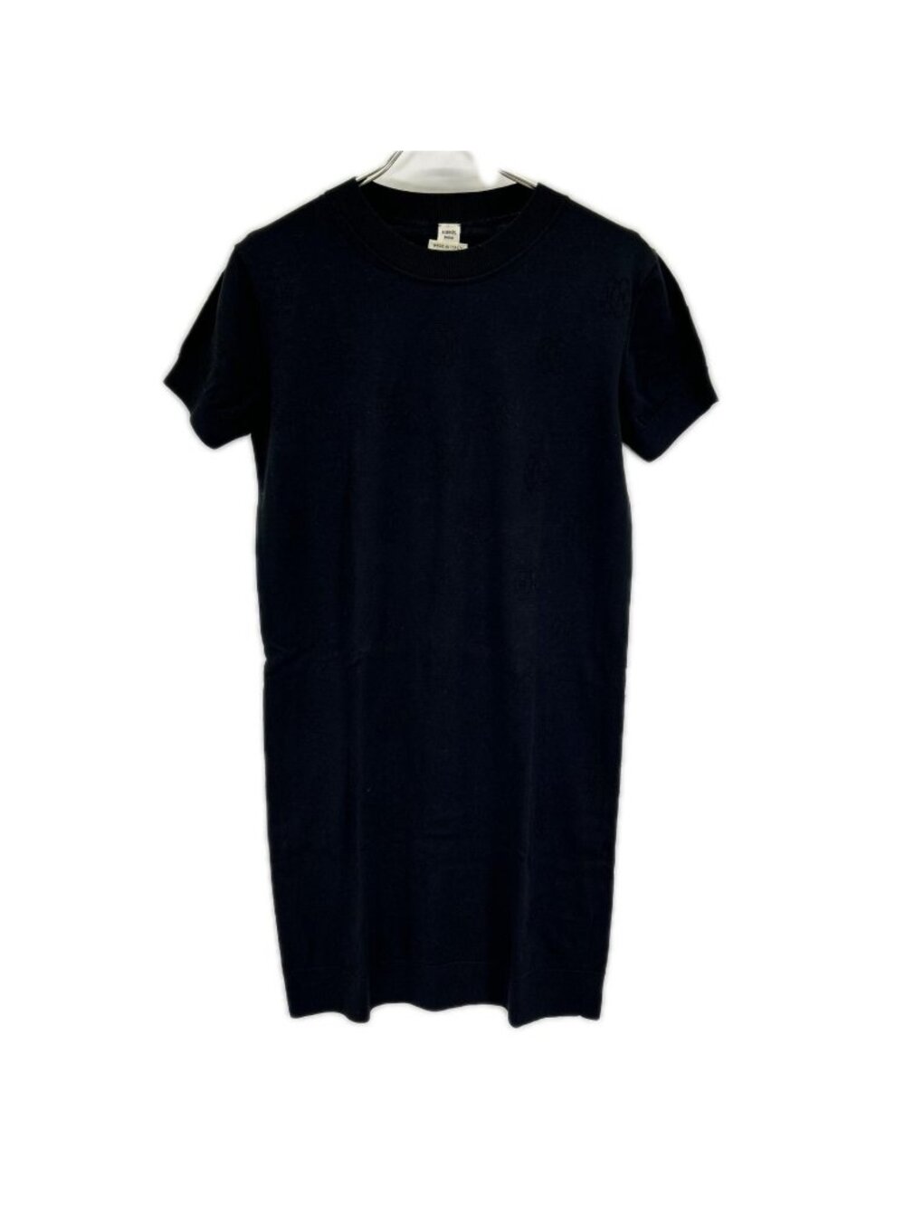 Hermes Black Silk Cotton H Lift Knit Dress 40